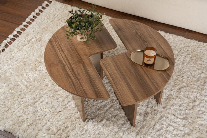 Aucune Mesa de centro MOIRA Redonda Nogal